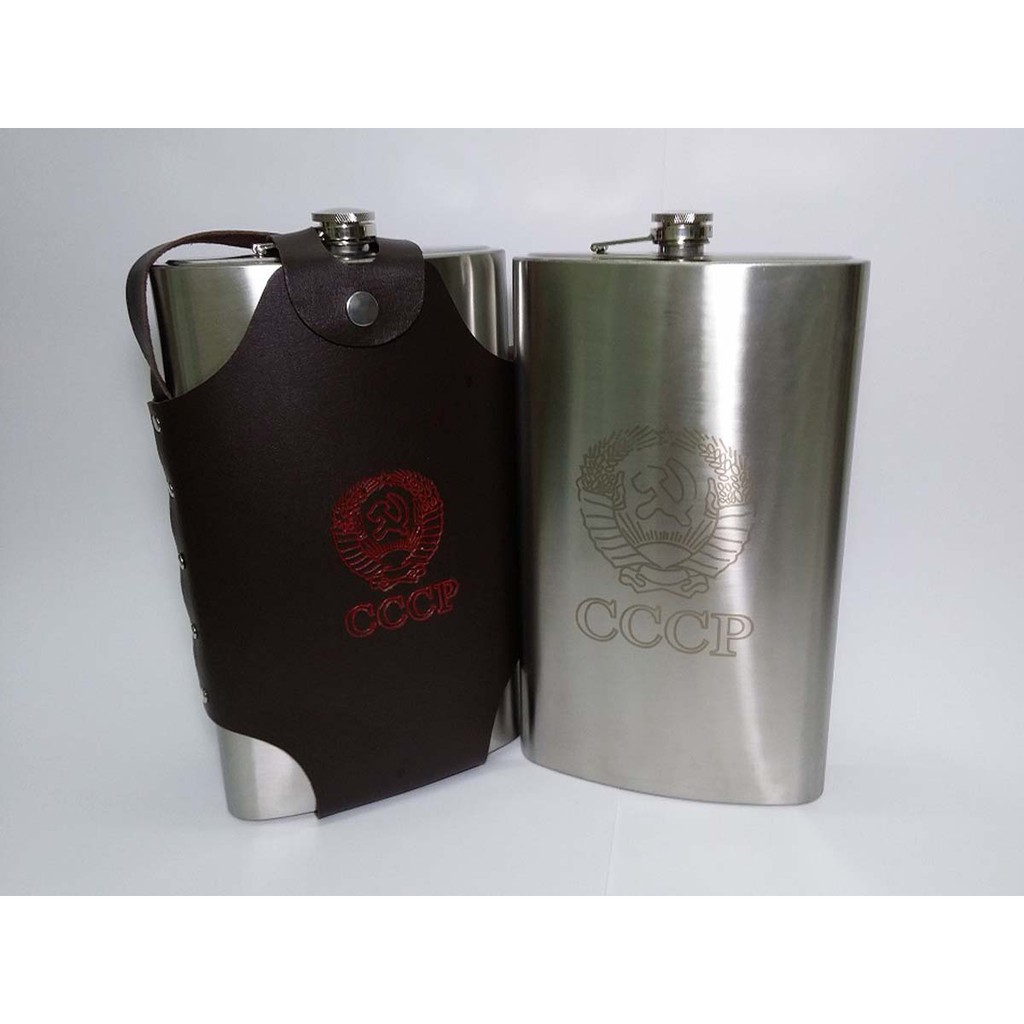 Bình Rượu Inox CCCP 2L + Tặng Bao Da + Tặng Phễu
