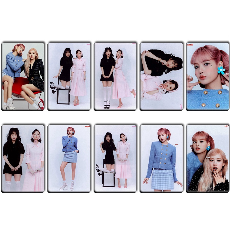 Bộ 10 Thẻ Hình Nhóm Nhạc Blackpink Chất Liệu Pvc