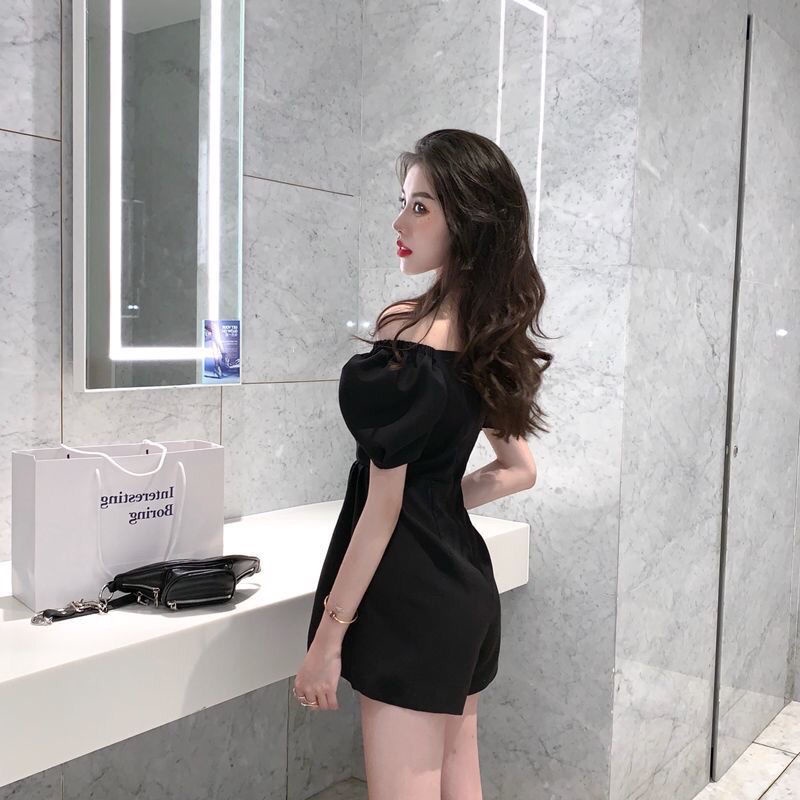 COZOK Jumpsuit trễ vai tay phồng cổ chữ V