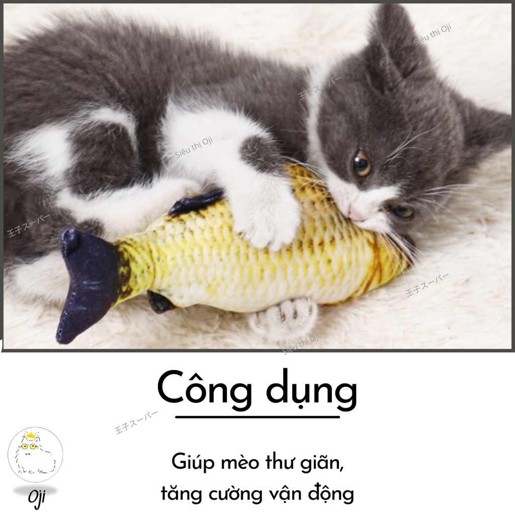 Thú Bông Hình Cá Đồ Chơi cho Mèo Cá Chép Kèm Catnip