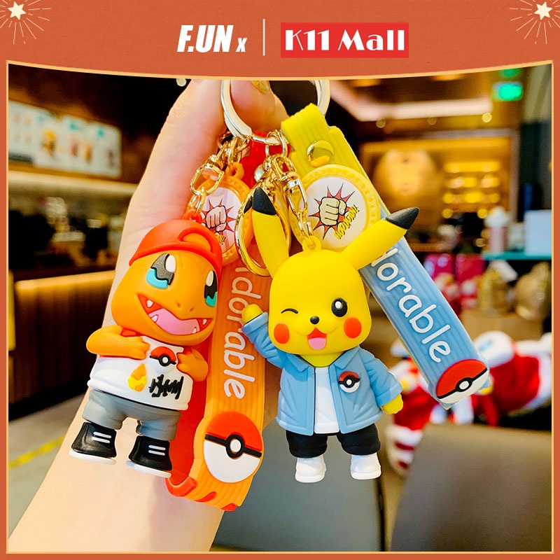 Móc Khóa Pikachu Squirtle Snorlax Psyduck Dễ Thương