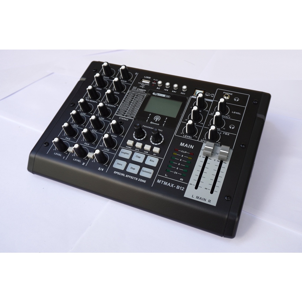 Mixer MTMax B12 - 4 kênh  - Có hiệu ứng âm thanh như sound card - 24 hiệu ứng vang