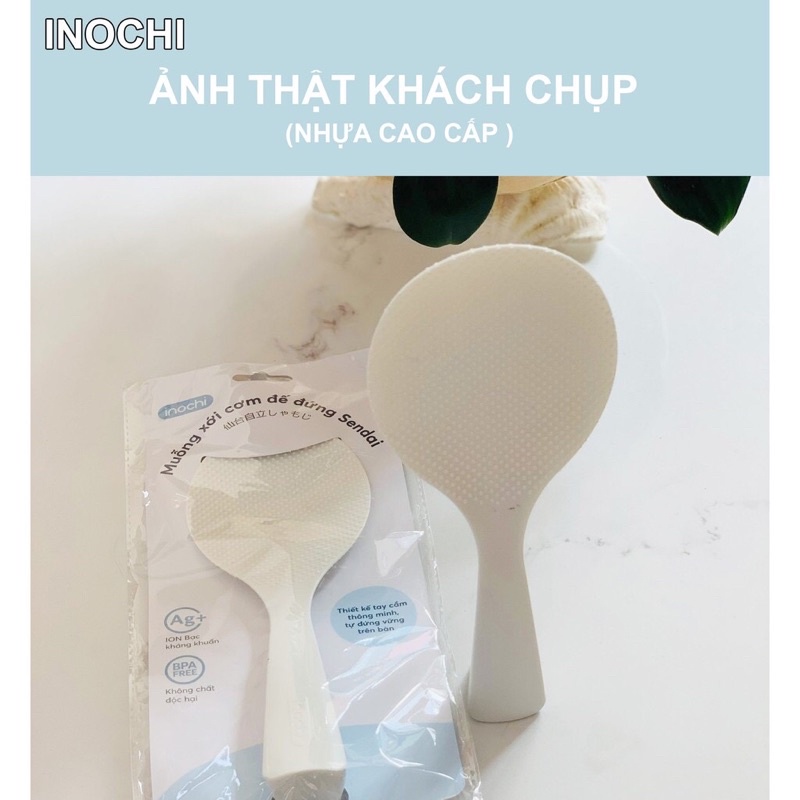Thìa Xới Cơm Chống Dính Đế Đứng Sendai Inochi Cao Cấp, Muỗng Xới Cơm Nhựa Nguyên Sinh An Toàn