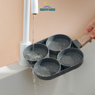 Chảo Chiên Trứng 4 Ngăn Chống Dính Đa Năng - Chảo Vân Đá Chiên Rán Làm Bánh 4 Ngăn 4 Lỗ Chống Dính