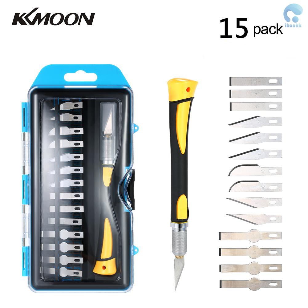 Bộ Dao Điêu Khắc Gỗ Kkmoon Kèm 14 Lưỡi Chuyên Dụng