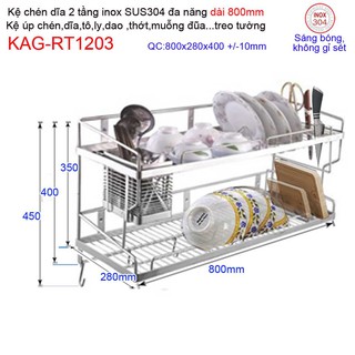 KỆ ĐỰNG CHÉN BÁT 2 TẦNG KAG-RT1203
