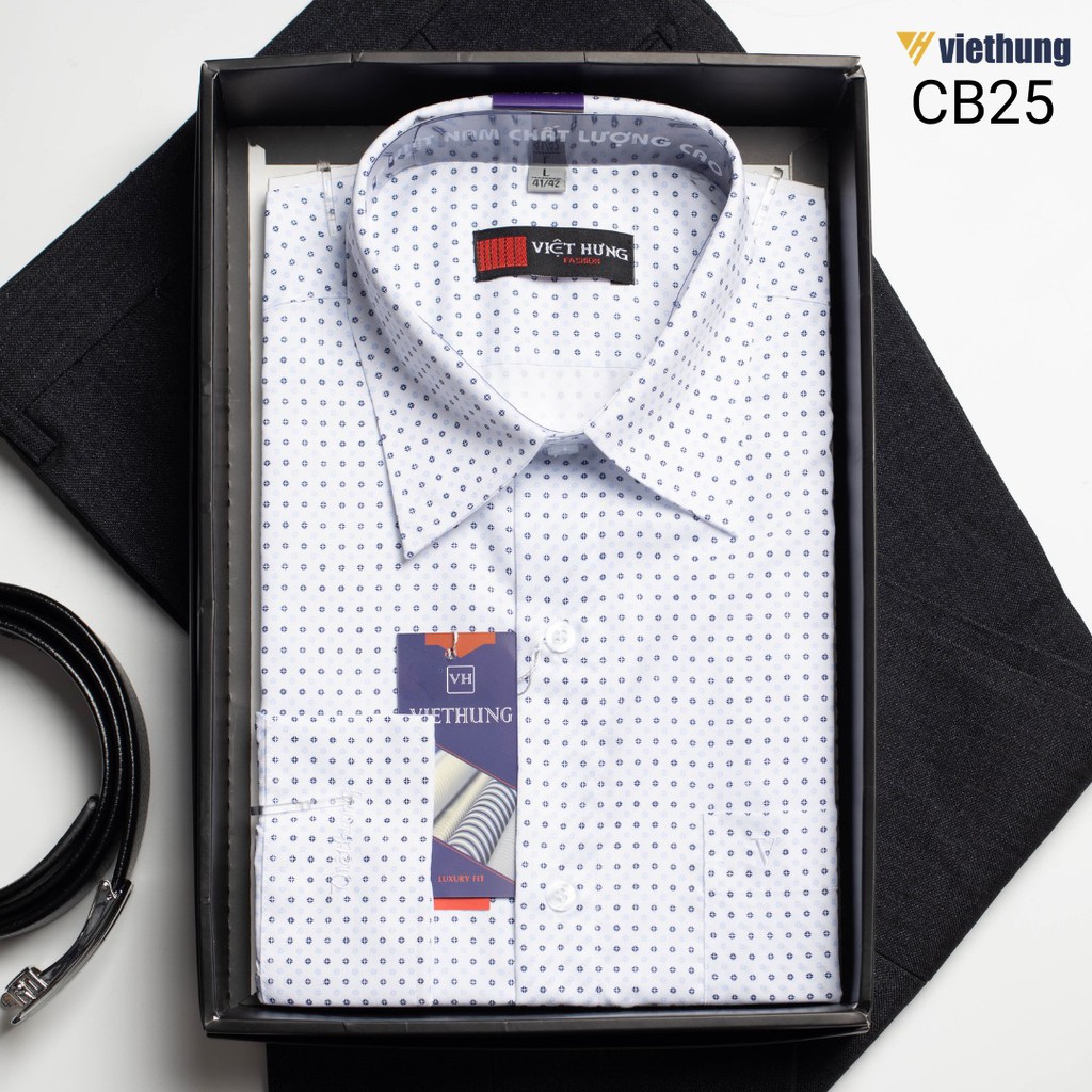 Sơ mi nam dài tay họa tiết CB25 regular fit