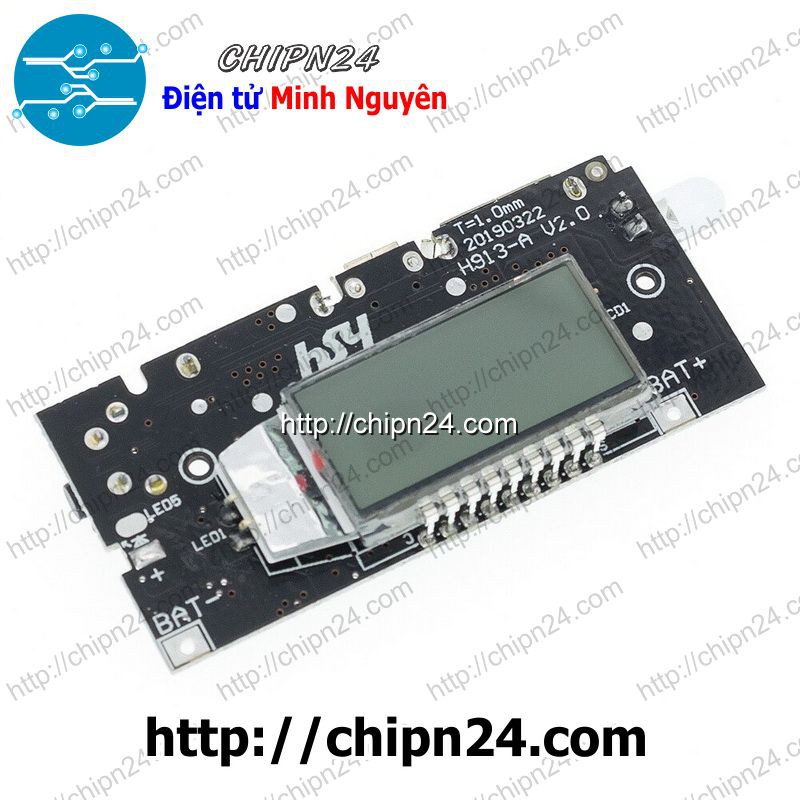 [1 pcs] Mạch sạc pin 18650 có LCD (Mạch Sạc Pin Dự Phòng 18650 V4 2 Cổng Ra, Hiển Thị LCD (Có Bảo Vệ)