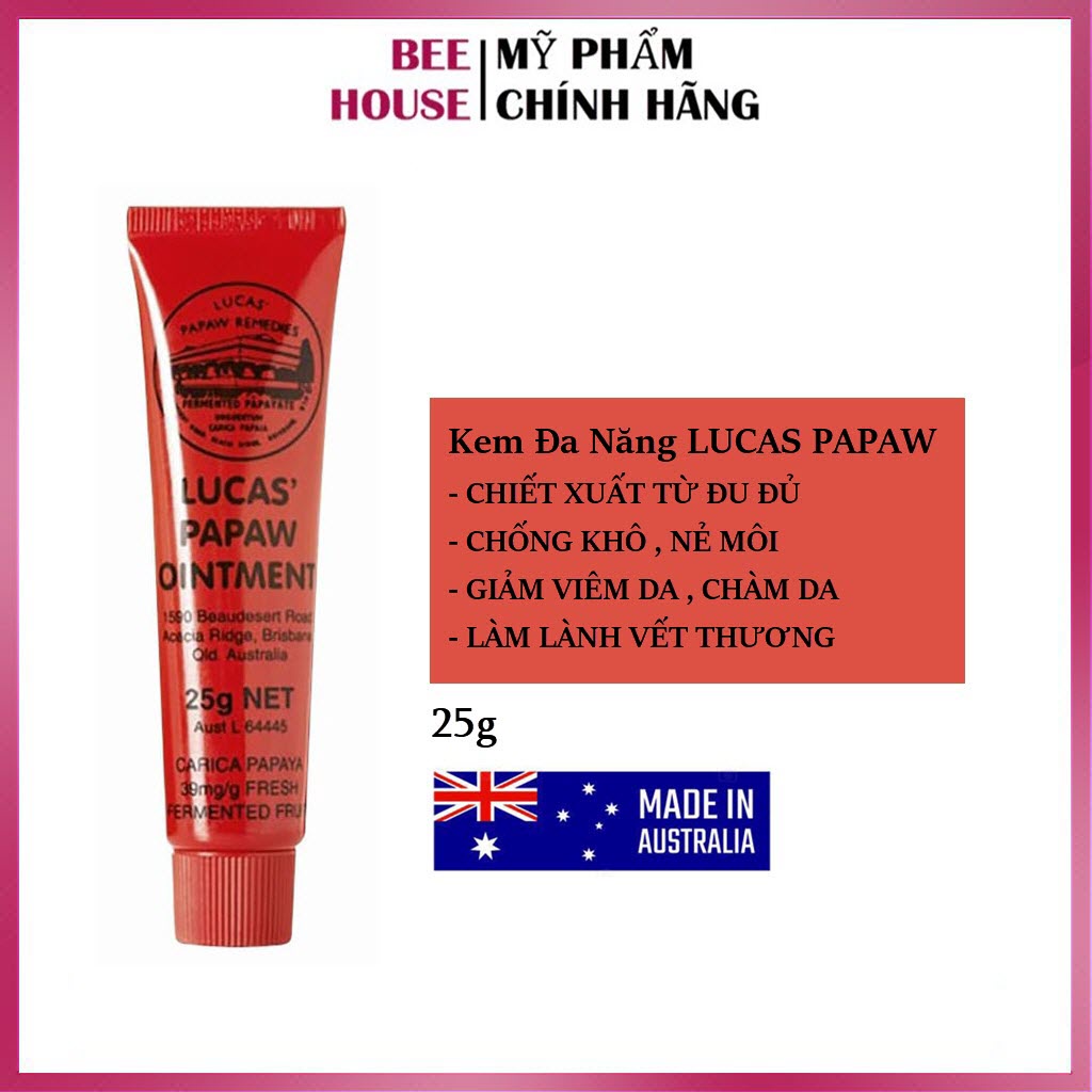 Kem đu đủ đa năng bôi ngoài da Lucas Papaw Ointment Úc giúp mờ sẹo, chàm, nẻ
