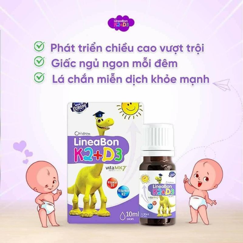 Vitamin D3K2 Hỗ Trợ Tăng Trưởng Chiều Cao Cho Bé