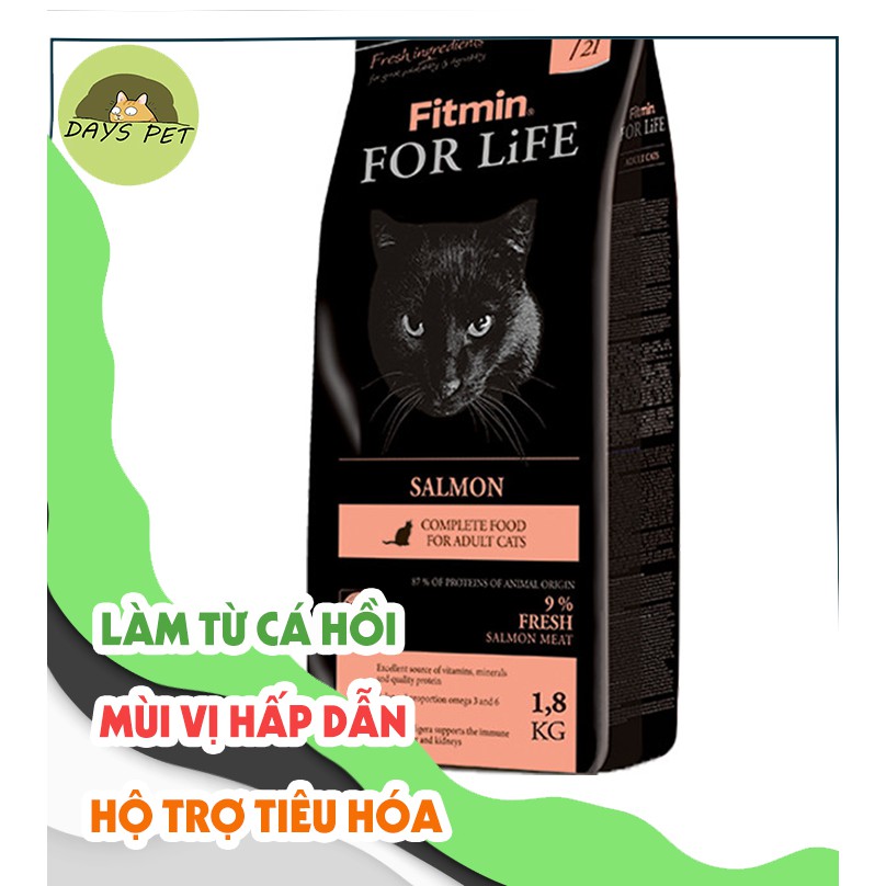 Thức ăn cho mèo FITMIN CAT FOR LIFE SALMON cá hồi nhiều dinh dưỡng Dayspet FCFLS