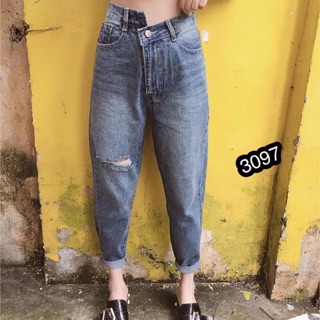 Quần baggy bò nữ rách gối