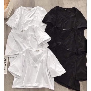 Áo thun croptop form rộng cổ tim VST