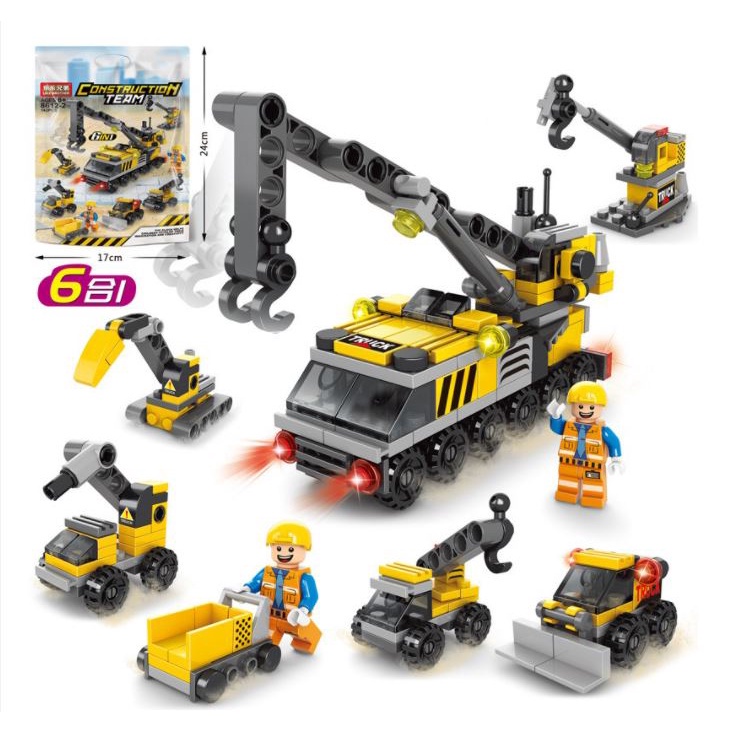 Bộ xếp hình Lego Xe Cần Cẩu, đồ chơi Lego cho bé 142 chi tiết 5.0 [Ảnh thật]