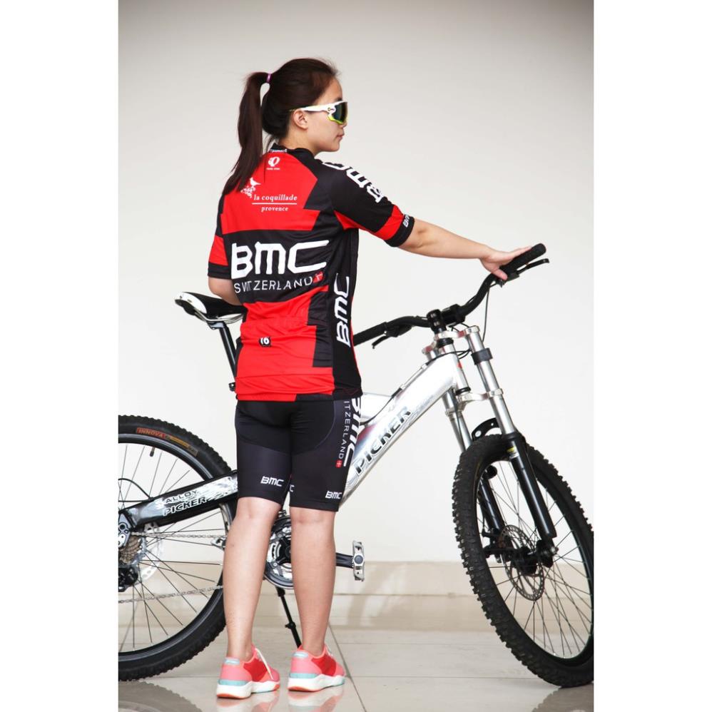 bộ quần áo đua xe đạp ngắn tay BMC đỏ đen 🥇