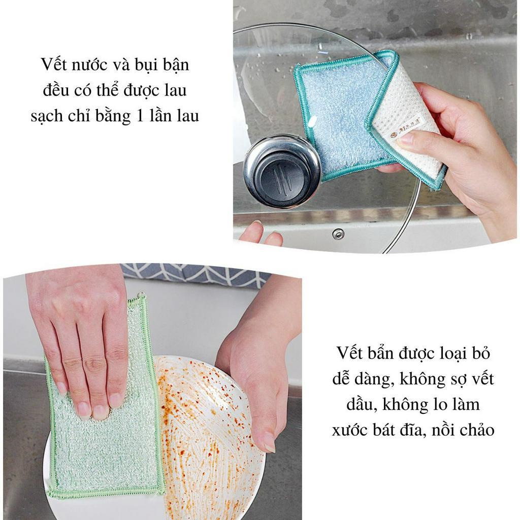 Set 3 Miếng Rửa Bát SMARTCHOICE Chống Trầy Xước Sợi Tre 3D Cao Cấp SCG-PK011