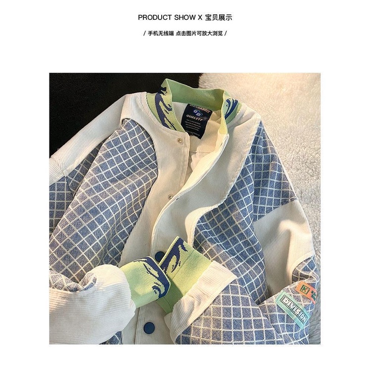 Áo khoác bóng chày sọc retro cổ điển cho nam và nữ