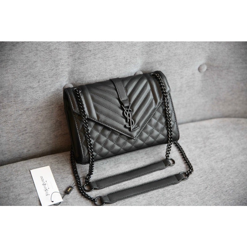 Túi YSL Envelope bản da hột đen lì fullbox đẹp size 22cm đẹp sang