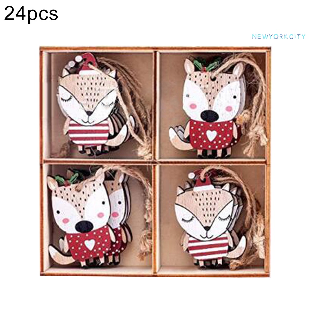 Bộ 24 Nút Gỗ Hình Sóc Hoạt Hình Trang Trí Album Ảnh