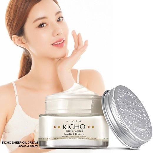Kem Dưỡng Ẩm Dầu Cừu Vitamin KICHO Sheep oil cream Lanolin &amp; Berry 65ml
