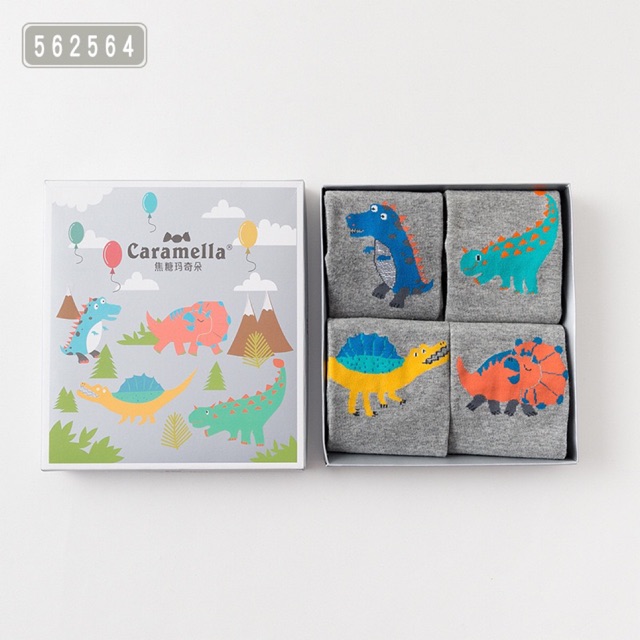 Set tất hộp Caramella khủng long