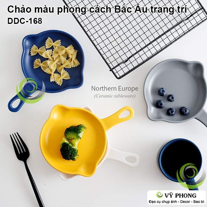 CHẢO SỨ CÓ TAY CẦM NHIỀU MÀU STYLE BẮC ÂU DECOR TRANG TRÍ BẾP ĐẠO CỤ CHỤP ẢNH SẢN PHẨM INS DDC-168a,b