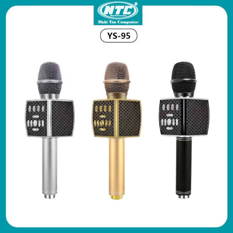 [Mã ELHACE giảm 4% đơn 300K] Micro karaoke bluetooth cao cấp SU YOSD YS-95 sọc caro đẹp kèm bộ thu tín hiệu qua loa rời