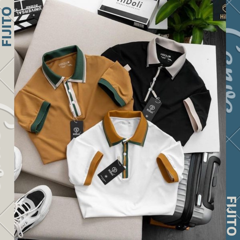 Áo polo nam cổ bẻ phối dòng be.st sel.ler Hi.do.li chất thun cá sấu mẫu mới 2022 FIJITO N.034.DE.XL