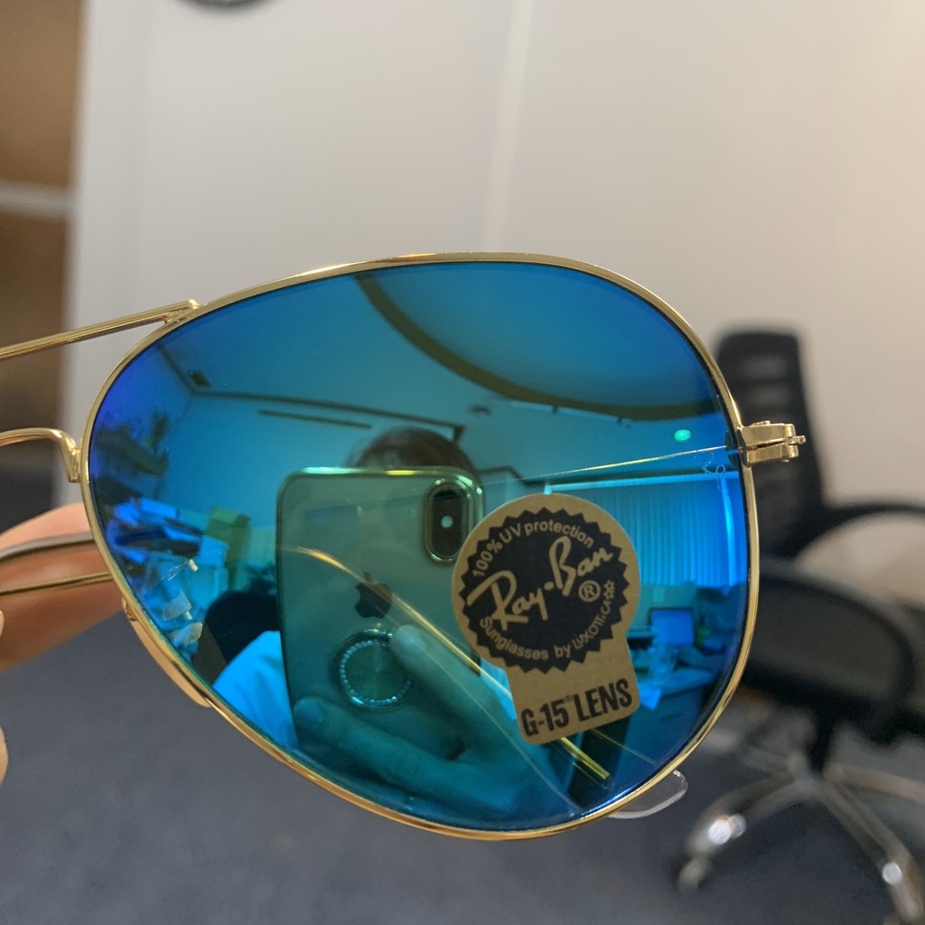 Kính nam Rayban xanh biển tráng gương | BigBuy360 - bigbuy360.vn