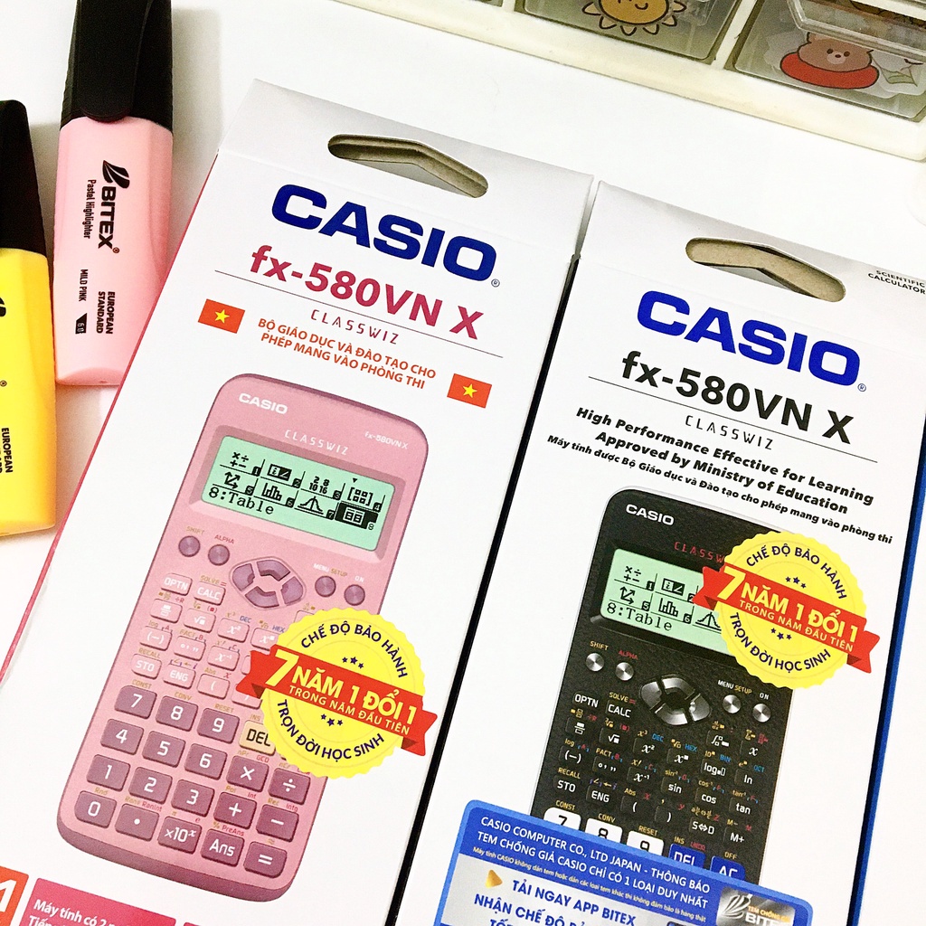 Máy tính cầm tay CASIO FX 580VNX chính hãng - Máy tính CASIO 521 Tính Năng Có Thể Chuyển Đổi Tiếng Việt -Bảo Hành 7 năm