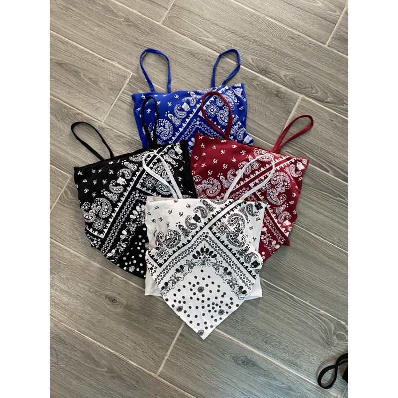 áo hai dây thổ cẩm vạt nhọn đi biển đi chơi siêu xinh