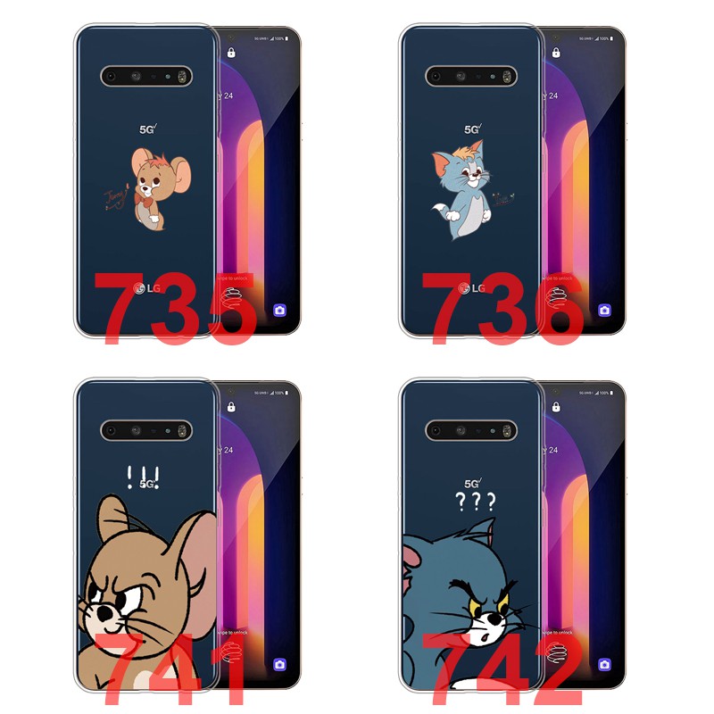 LG G8 ThinQ G7 G6 LG V60 ThinQ V50 V40 V30 vỏ điện thoại Trong suốt Phone Case Baby Tom and Jerry Cover