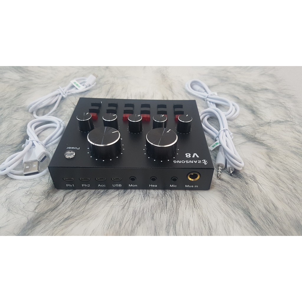 Sound card hát live stream V8 loại 2 - Tiếng anh hoặc tiếng việt