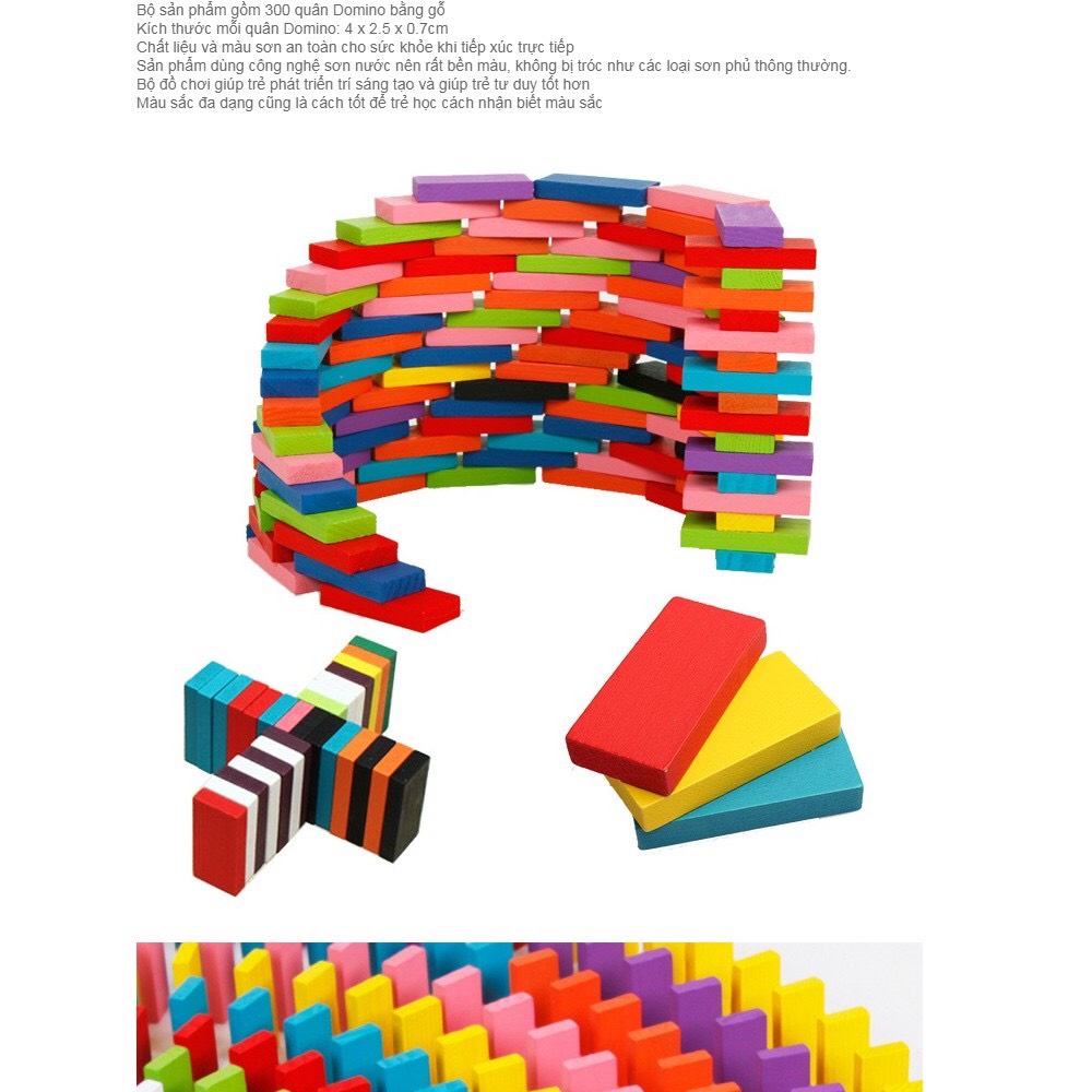 Đồ chơi gỗ domino cho bé 100 quân bằng gỗ - phát triển trí tuệ, kĩ năng cho trẻ