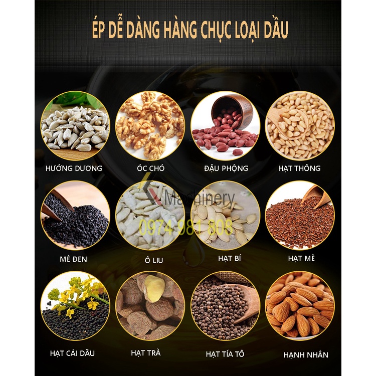 GD-09/888A | Máy ép dầu thực vật mini dùng cho gia đình: lạc, đậu nành, mè v.v… năng suất 3 – 6 kg dầu/giờ