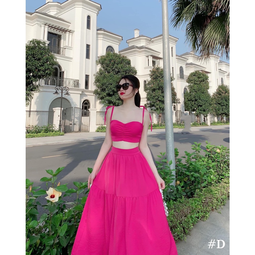 Sét chân váy thô áo 2s maxi đi biên siêu xinh cho chị em mình sống ảo-Minxy shop