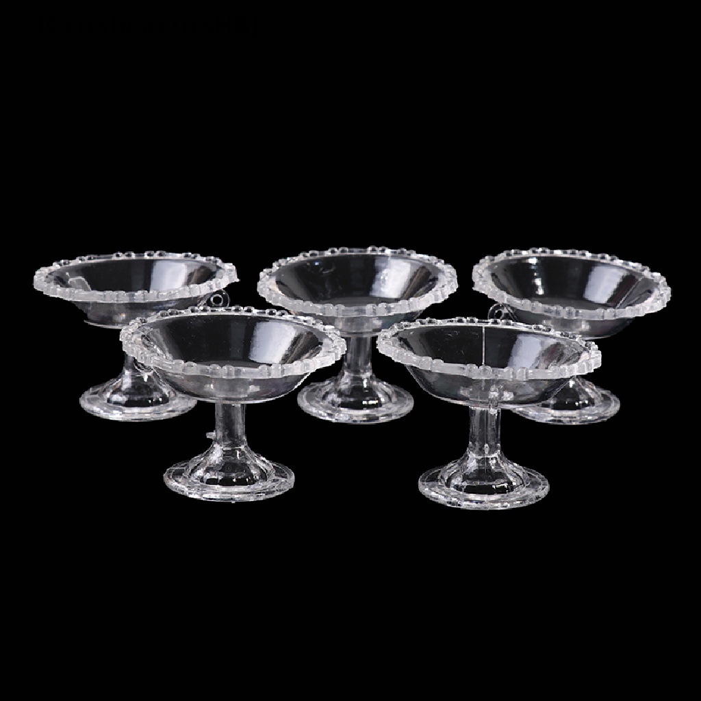Set 5 Ly Đĩa / Ly Trong Suốt Dùng Trang Trí Nhà Búp Bê