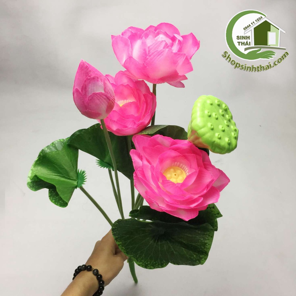 Bụi sen lớn 50cm - hoa sen giả cao cấp