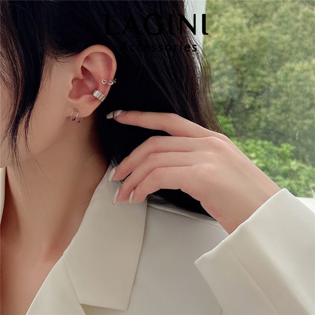 Set bộ 3 khuyên cài kẹp vành tai Lagini cá tính