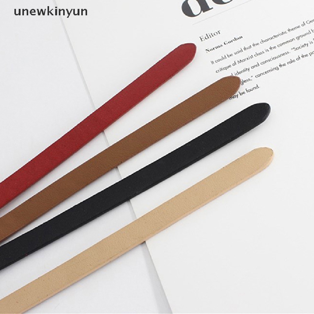 Thắt lưng da bản nhỏ màu trơn thiết kế nút thắt nơ thời trang mới xinh xắn