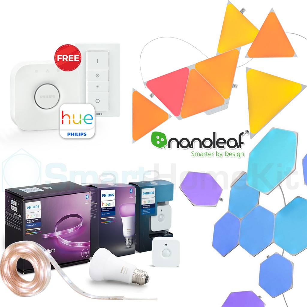 Bộ đèn giải trí Nanoleaf & Philips Hue - Entertaiment Gaming Room Pack đồng bộ với PC