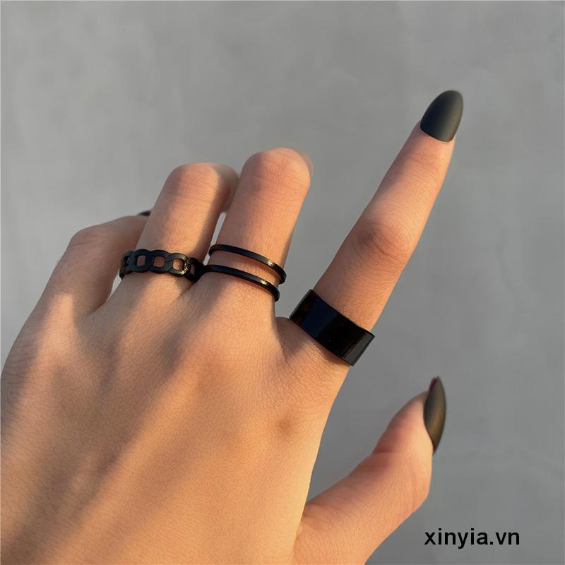 Bộ Nhẫn Xếp Chồng Đơn Giản Sáng Tạo Cá Tính