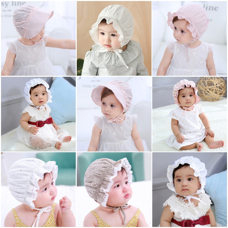Nón cho bé gái sơ sinh dễ thương