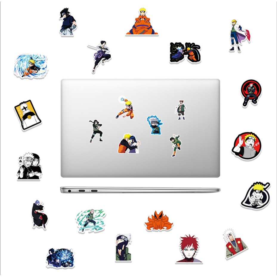 [Set 54 Cái] Sticker Anime Naruto dán trang trí laptop, mũ nón bảo hiểm, vali, xe tay ga, ván trượt
