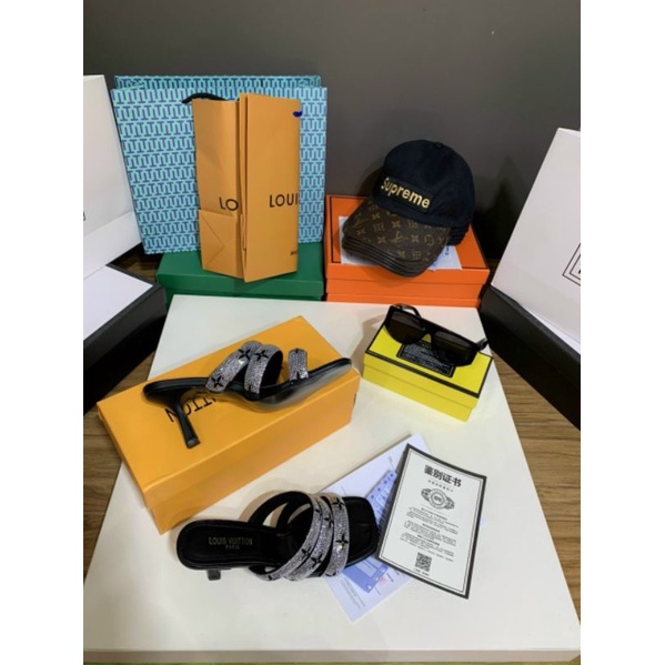 pl(VIDEO) Guốc 7p Quai Hạt Đá Da Mềm Êm Fullbox Cao Cấp