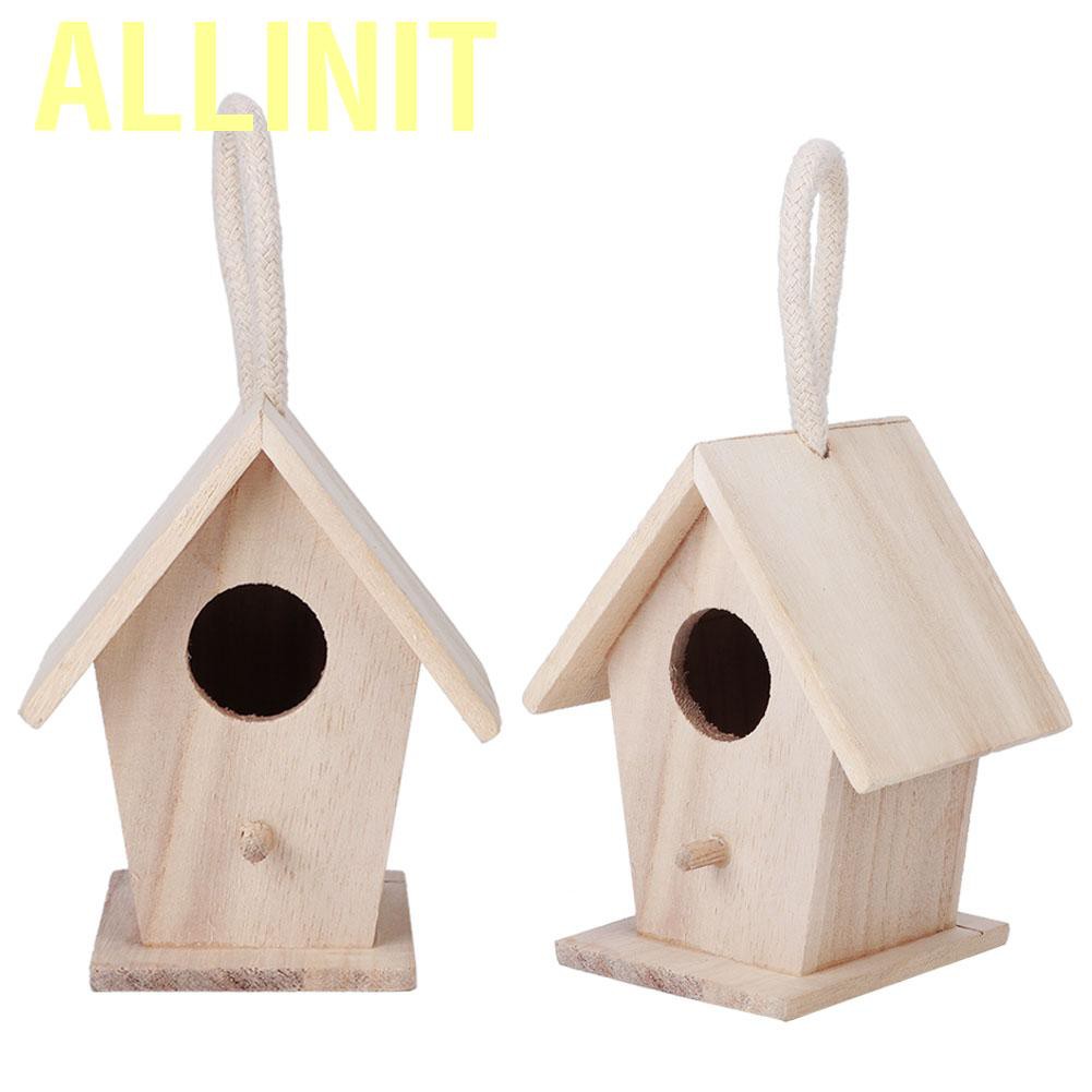 Allinit 2X Bird Feeder Wooden House Outdoor Birds Hanging Feeding Station