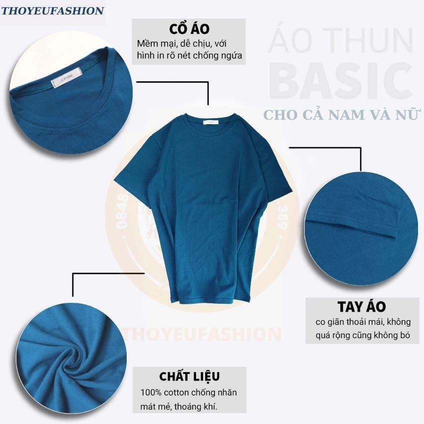 Áo Thun Trơn ThoyeuFashion Áo Phông Trơn Unisex Oversize đủ màu  , Áo Phông Tay Lỡ nam nữ cổ tròn freesize TS223