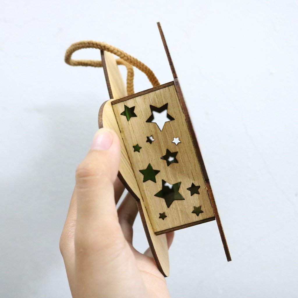Đèn lồng gỗ Pinkfong trung thu bé tự tô màu giúp sáng tạo, kèm màu tô