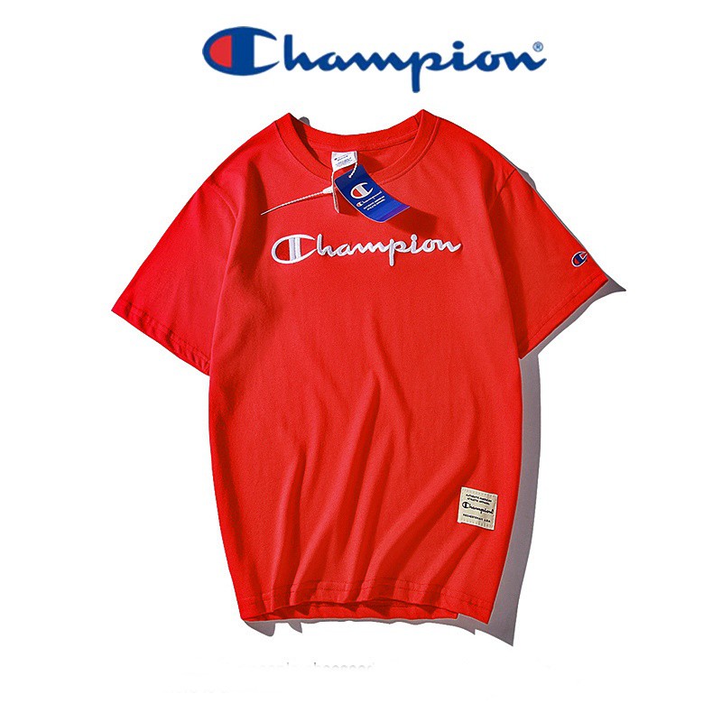 Áo Thun Champion Unisex - Hàng Chất Logo Thêu Full Tag Túi