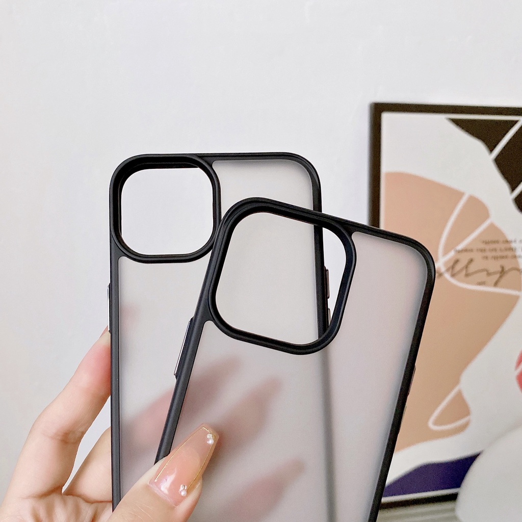 Ốp Điện Thoại Cứng Nhám Trong Mờ Chống Sốc Cho iPhone 14 12 13 Pro Max Mini XR X XS 11 Pro Max 6 6S 7 8 Plus